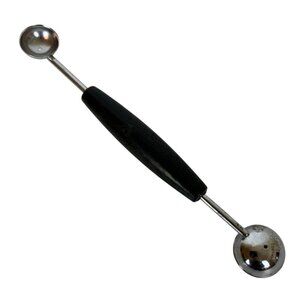 Vintage Ekco Double-Sided Melon Baller Chrome & Black Handle Made in USA